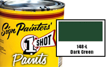 1 Shot Lettering Enamel - Dark Green 1/2 Pint